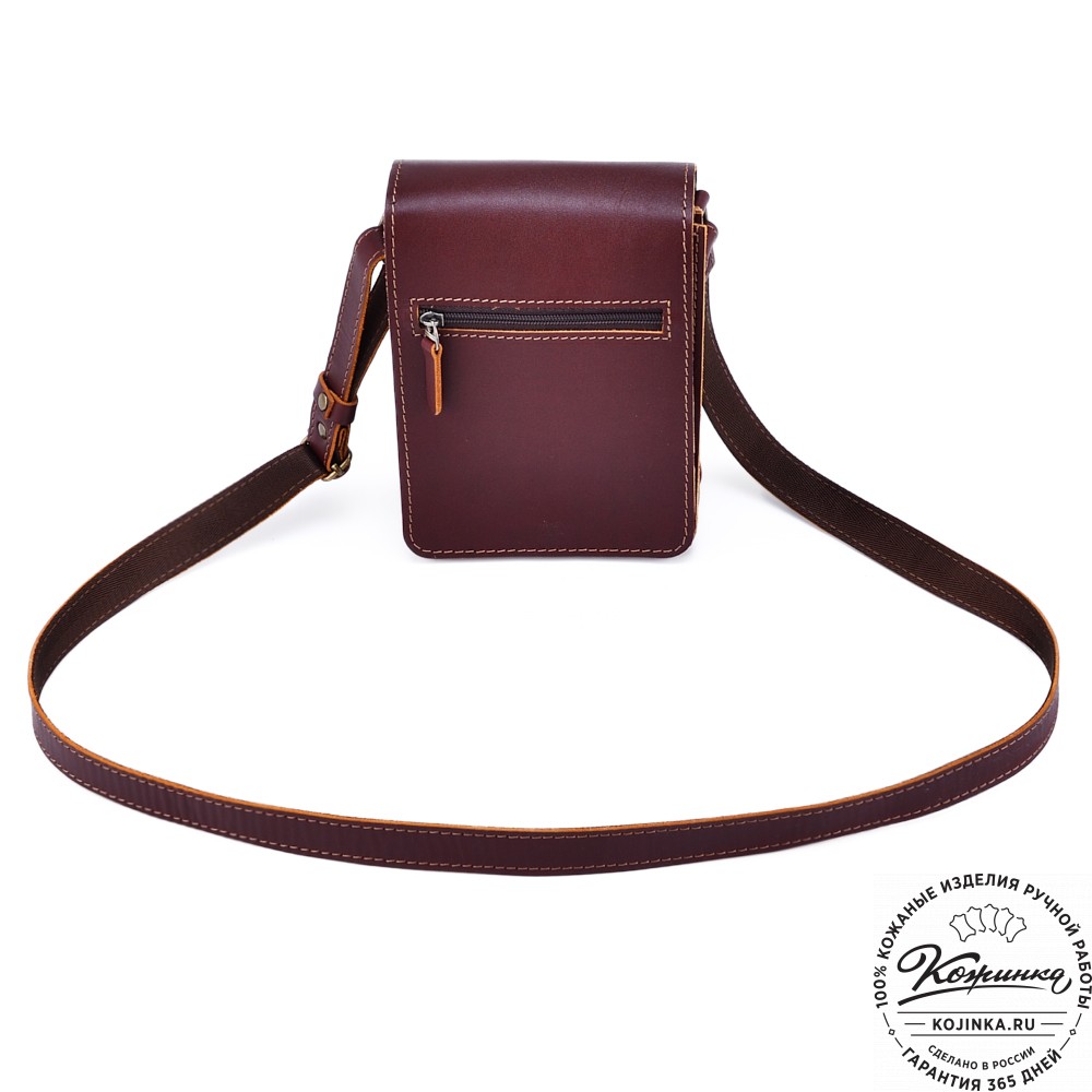 Мужская кожаная сумка "Робин" (бордо-коричневый)